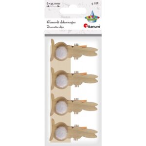 Mediniai segtukai Zuikučiai, 4vnt.