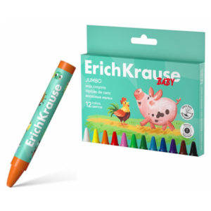 Vaškinės kreidelės BABY Jumbo, ErichKrause, 12 sp.