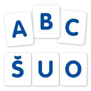 Plastikinės raidžių kortelės "Sudėk žodžius ir sakinius",74 vnt.